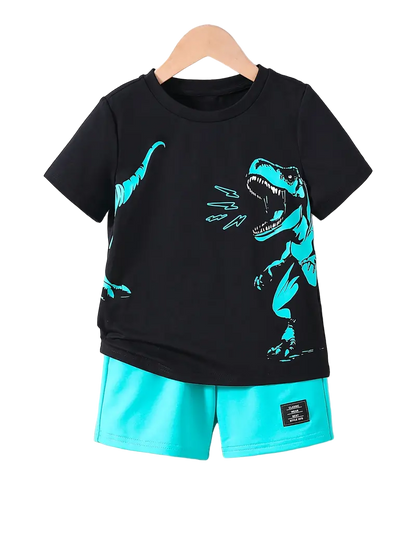 Playera y short Niño de moda Dinosaurio