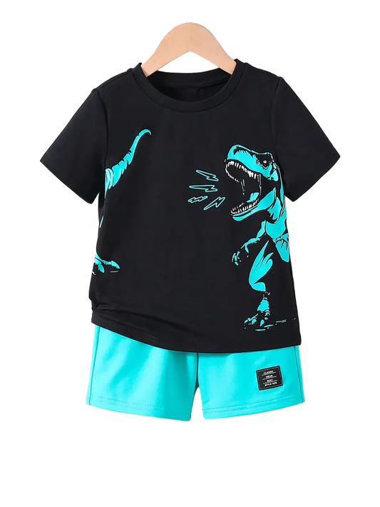 Playera y short Niño de moda Dinosaurio